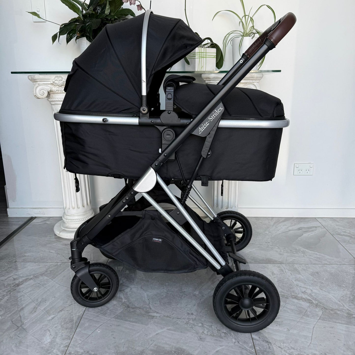 Stridex 3-in-1 Baby Stroller Travel System – with Crown Capsule & Base