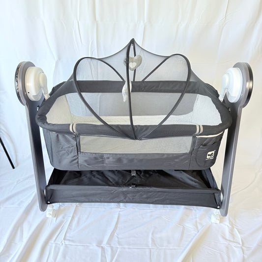 Automatic Rocking Bassinet with Blue Tooth, Music and Night Light in Black