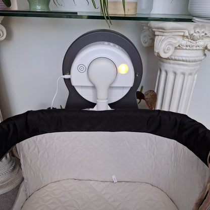 Automatic Rocking Bassinet with Blue Tooth, Music and Night Light in Black
