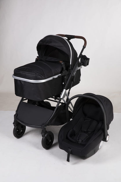 Arête Stridex 3-in-1 travel system in black with capsule